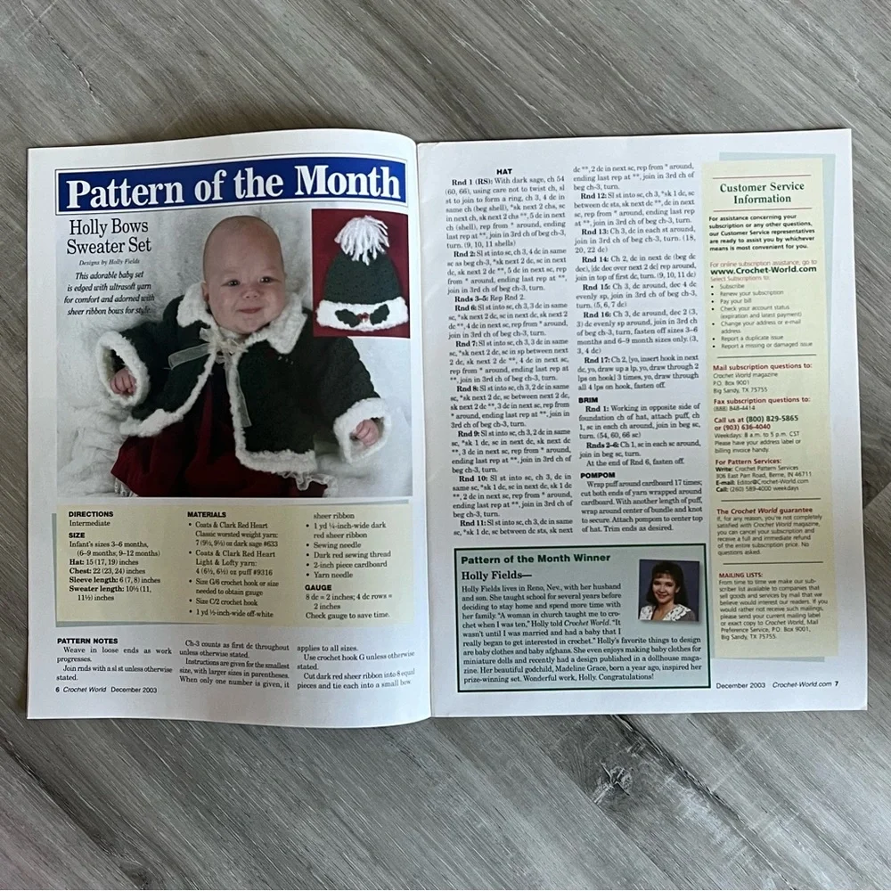 NWT Vintage Crochet World Christmas Magazine December 2003